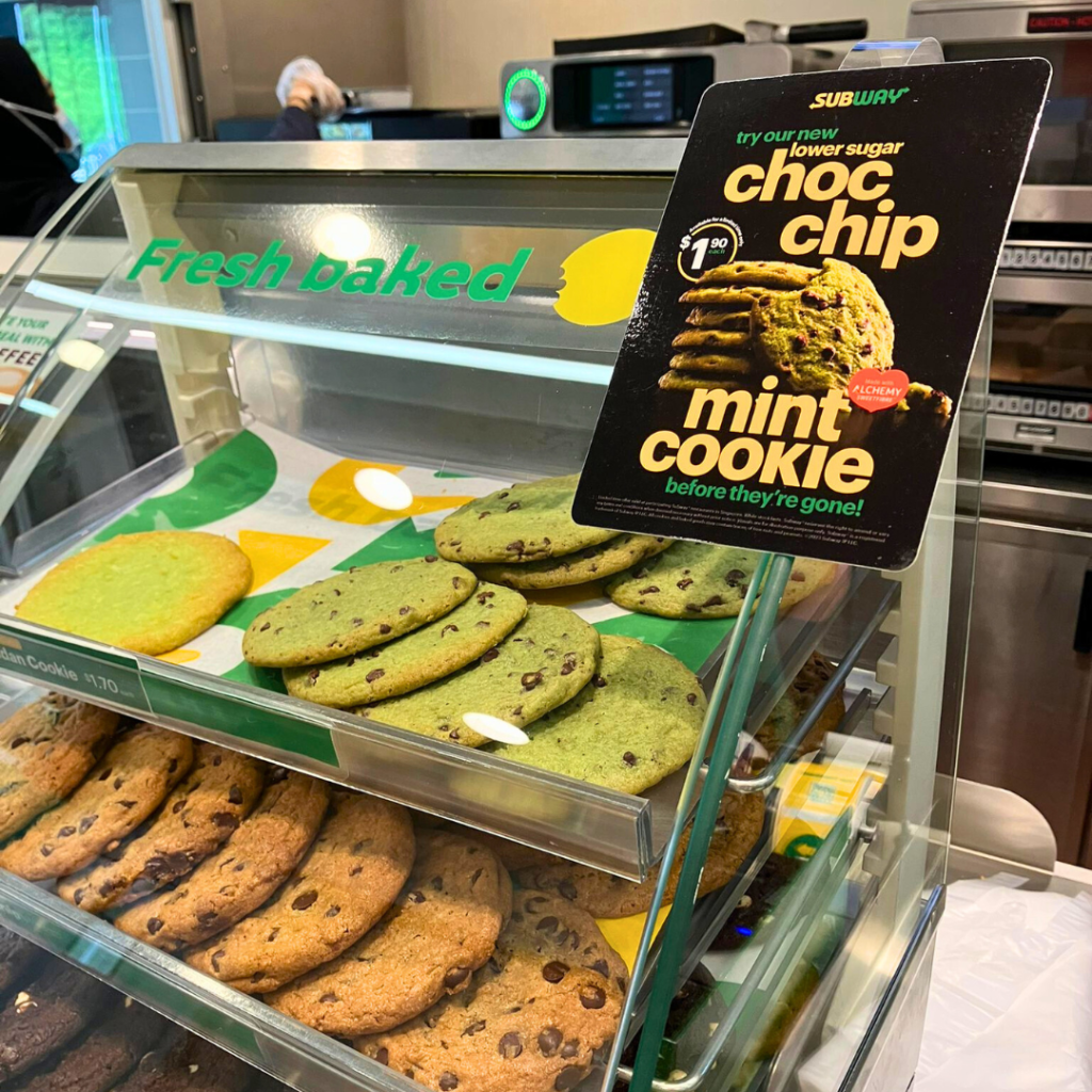 subway cookies menu