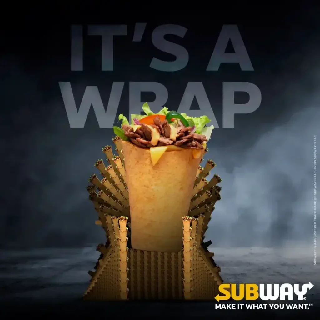 subway wraps menu