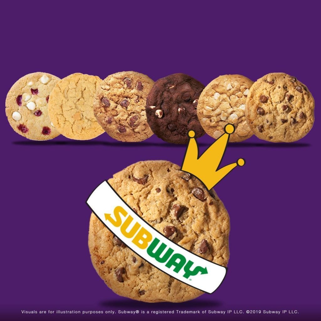 subway cookies menu