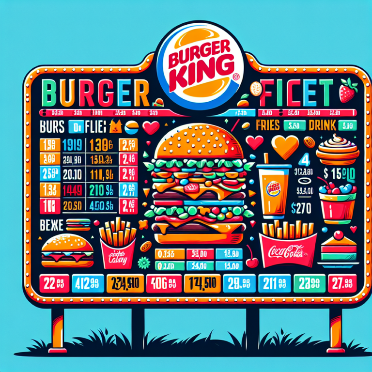 Burger King Menu With Calories And Prices