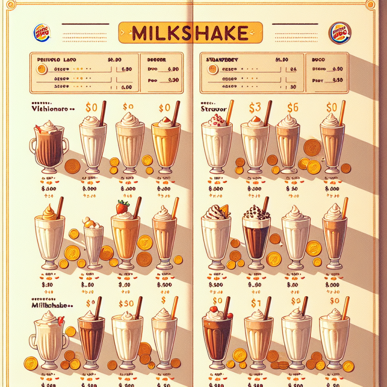 Burger King Milkshakes Menu With Prices