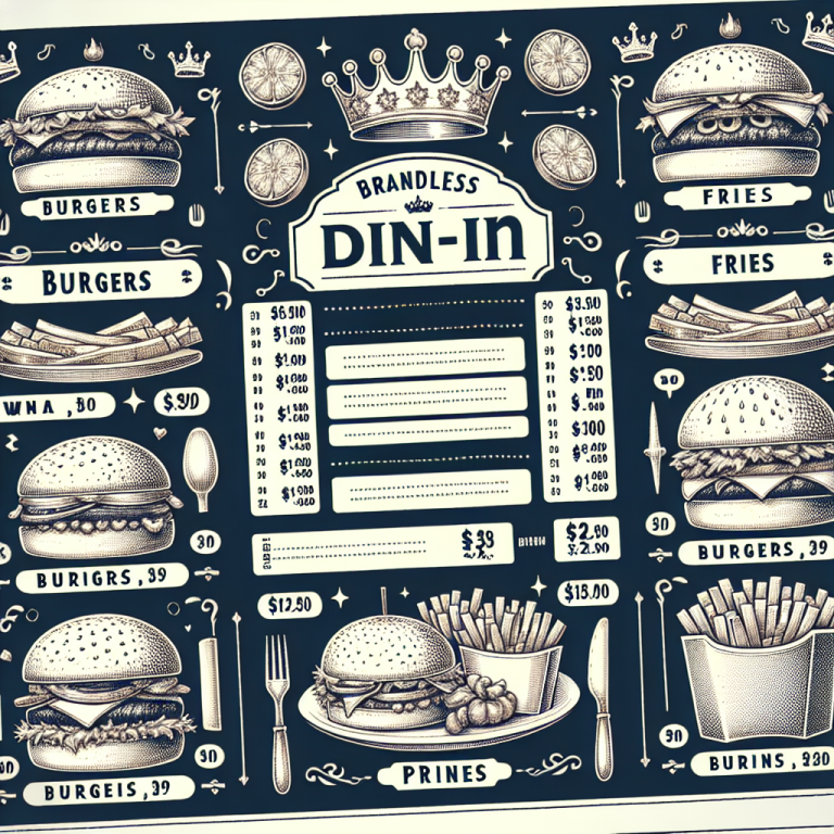 Dine-In Burger King Menu With Prices