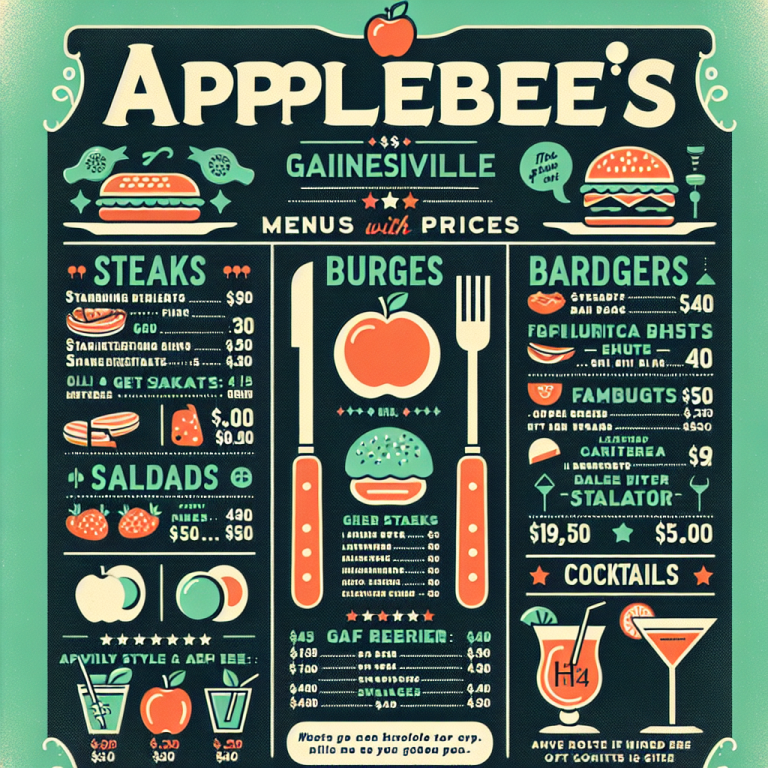 Applebee’s Gainesville Menu With Prices